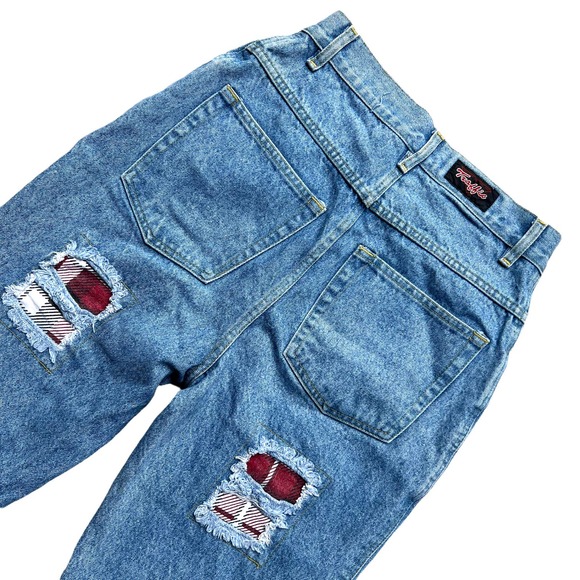 Traffic Ultra High Waisted Stone Wash Jeans Size 9/10 Vintage 80's Distressed - Picture 6 of 6